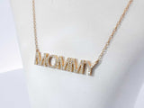 Pavé Diamond " Mommy " Statement Necklace In 14k Gold 3.1g 22 Inch Fw0426ozxdu