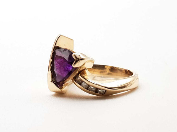 Approx 1.25 Carats Amethyst 10k Yg 9.4g Ring Size 6.75 Do0924orxde