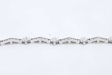 Approx. 1.35ctw Diamond Bracelet In 14k White Gold 12.3 Grams 7 Inch Eb0624icrsa