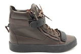 Giuseppe Zanotti Dark Brown Leather High Top Sneakers Eu Size 43 Eb0526lrxde