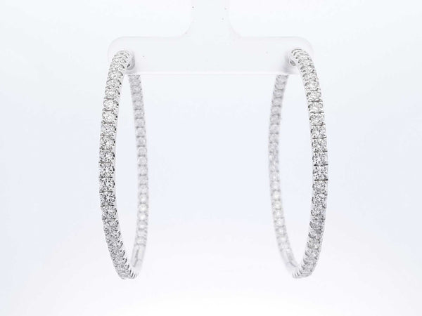 5.0 Cttw Lab Grown Diamond & 14k White Gold Hoop Earrings 17.7 Grams Fw0225lrzxdu