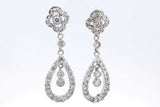 Approx. 2.64ctw Diamond Dangle Earrings In 14k White Gold 7.3 Grams Eb0924rrxsa