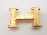 Hermes 32mm H Hammered Goldtone Belt Buckle Do0126pxzde