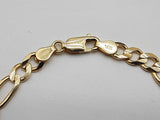 14k Yellow Gold 9.8g Figaro Chain Bracelet 7.75 In Do0225wxzde