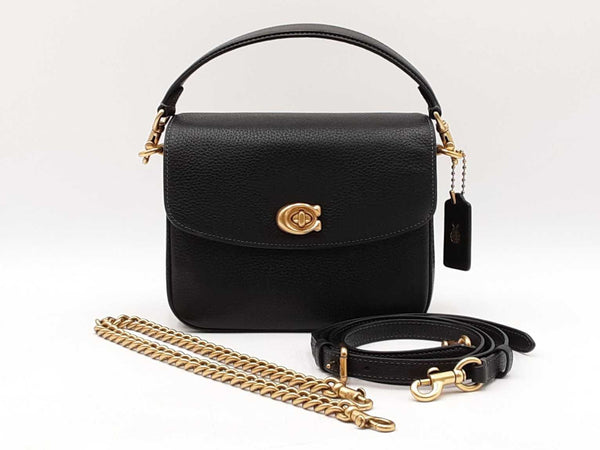Coach Cassie Crossbody Bag 19 In Black Pebbled Leather Fw1125ixdu