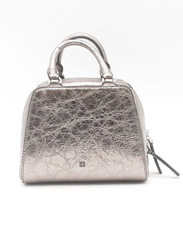 Givenchy Antigona Nano Cube Metallic Silver Top Handle Bag Eb0425pxzsa