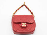 Chanel Lambskin Classic Micro Flap Red Bag Aa0926iorsa