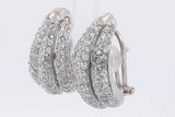 4.0cttw Diamond Stud Omega Back Earrings In 18k White Gold 18 Grams Eb0326loixsa