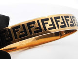 Fendi Forever Fendi Gold-tone & Black Enamel Bangle Bracelet 7 Inch Fw0626lordu