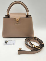 Louis Vuitton Capucines Galet Beige Leather Crossbody Bag Do1224lexzde