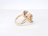 1.37 Cttw Pear-cut Diamond & 14k Yellow Gold Swirl Ring 8.2 Grams Size 5.5 Fw0526orzxdu