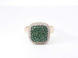 Effy Emerald, Diamond & 14k Gold Double Halo Ring 5.6 Grams Size 9 Fw0925lixdu