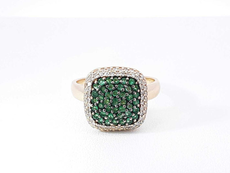 Effy Emerald, Diamond & 14k Gold Double Halo Ring 5.6 Grams Size 9 Fw0925lixdu