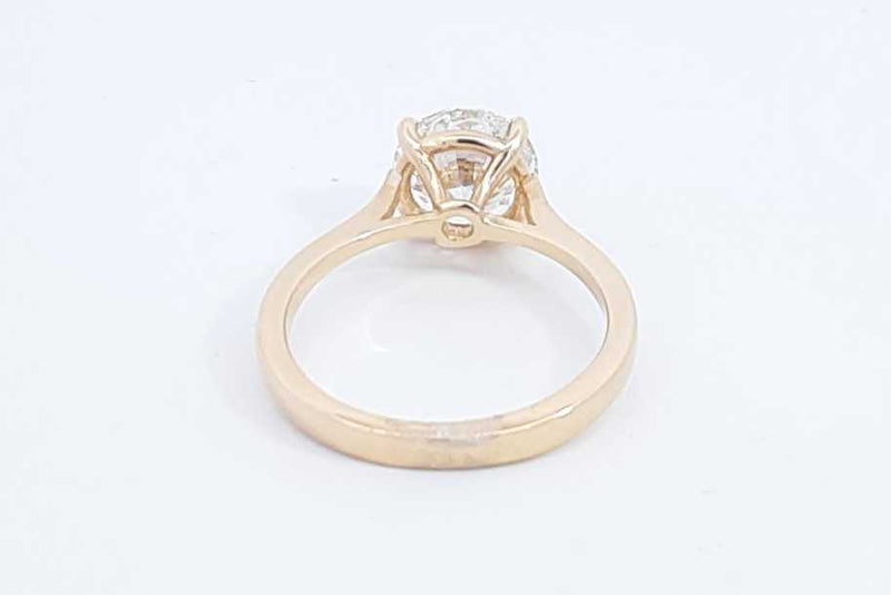 2.16ctw Lab Grown Round Diamond Ring 14k Yellow Gold 3.1g Size 6.5 Eb1124ierdu