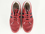Gucci Ronnie Red Pebbled Leather Low Top Sneakers Size 8.5 Sd1025lwzde
