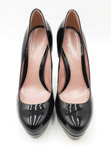 Gucci Lisbeth Black Patent Leather Platform Pumps Size Eu 38.5 Fw0825lxzdu