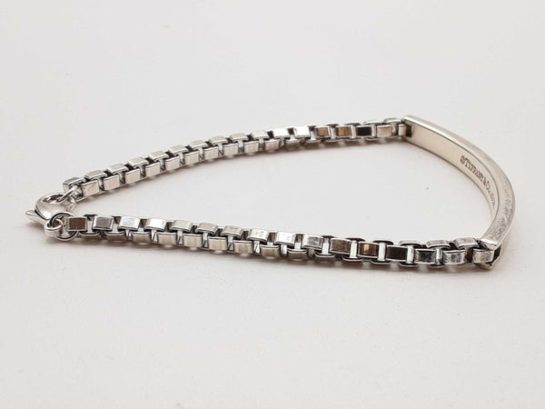 Tiffany & Co Name Plate Id 0.925 Sterling Silver 21.9g Bracelet 7.75 In Do0325lxzde