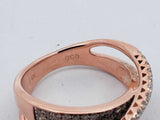 14k Rose Gold Diamond Criss-cross Ring 5.6 Grams Size 7 Eb0626worsa