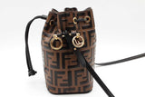 Fendi Embossed Ff Monogram Mini Mon Tressor Crossbody Bucket Bag Eb1125cxzde