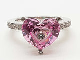 Chopard Happy Diamond Heart Pink Stone 18k White Gold 7.1g Ring 6.5 Do1125lexzde