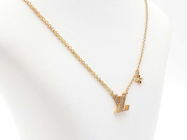 Louis Vuitton Lv Iconic Gold-tone Cubic Zirconia Necklace 18.5 Inch Fw0925lrzdu