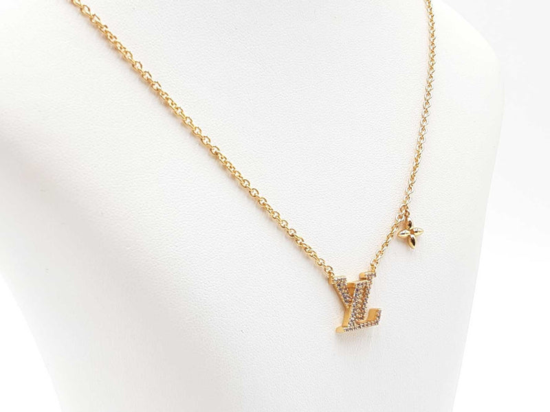 Louis Vuitton Lv Iconic Gold-tone Cubic Zirconia Necklace 18.5 Inch Fw0925lrzdu