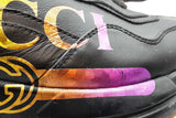 Gucci Rython Black Leather Sneakers With Rainbow Logo Size 34 Eb0226lrxde
