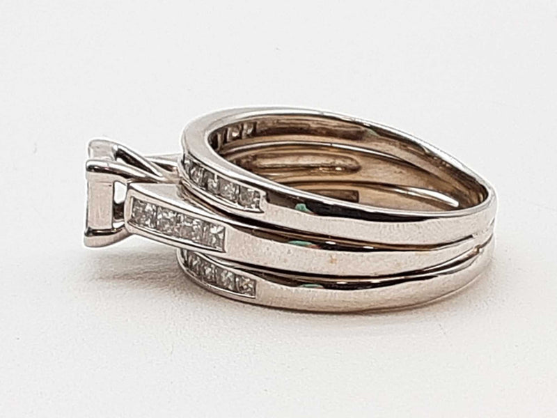 1.20 Cttw Diamonds 14k White Gold 8.3g Ring Size 9.5 Do0425pxzde