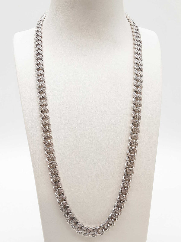 Cz 0.925 Sterling Silver 77.9g Solid Cuban Chain 22 In Do0425oxrde