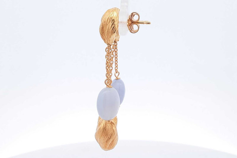 18k Yellow Gold Bracelet & Stud Drop Earrings 14.7 Grams Eb0325lxxzsa