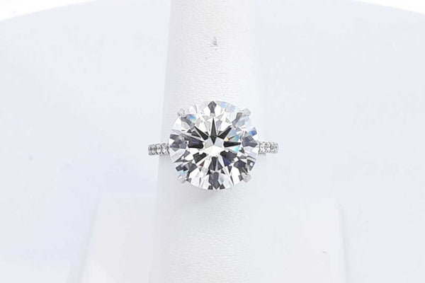 7.03ctw Lab Grown Round Diamond Ring In 18k White Gold 6g Size 6.5 Eb0424wpxzsa