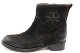 Tory Burch Simone Black Suede Ankle Boots Size 7.5 Eb1025crde