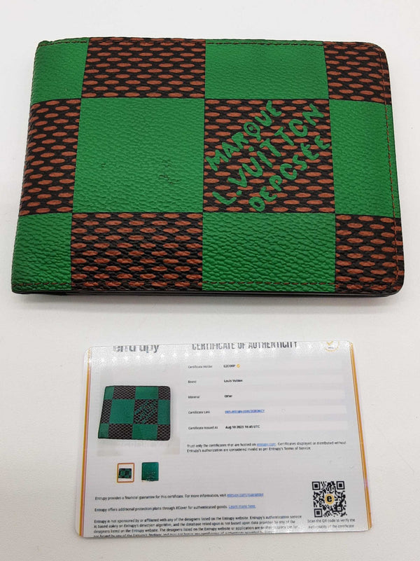 Louis Vuitton Green Damier Coated Canvas Leather Bifold Wallet Do0925oxzde