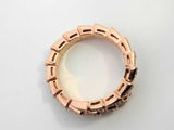 Bvlgari 18k Rose Gold 5.8g Pave 0.8ctw Diamond Serpenti Viper Ring 7 Lh0724prxzde