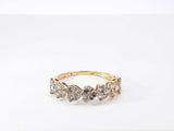 0.63 Cttw Diamond 18k Gold Heart Link Half Eternity Ring 2.2g Size 6 Fw0826oixdu