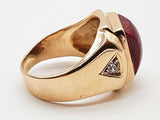 Synthetic Ruby 14k Yellow Gold 12.2g Ring Size 9.25 Do0525pcrde