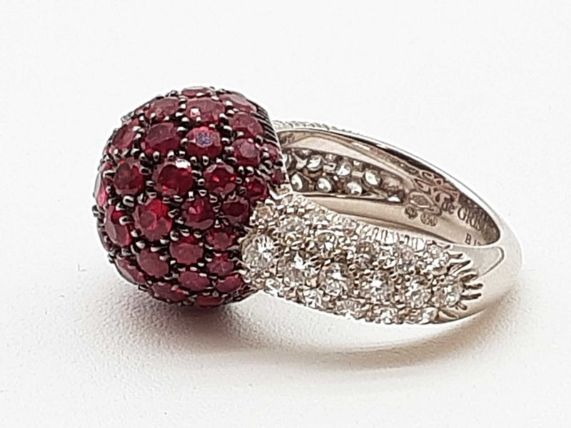 De Grisogono Love On The Rocks Ruby 18k White Gold Ring Size 6.25 Do1223rxzxmia