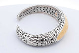 John Hardy Balu Sterling Silver & 22k Gold Hinged Cuff Bracelet 49.8g Eb426pxzde