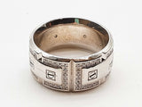 Crown Ring Carlex G2 Diamonds 18k White Gold 20.3g Band Ring Size 9.5 Do0525lxzxde