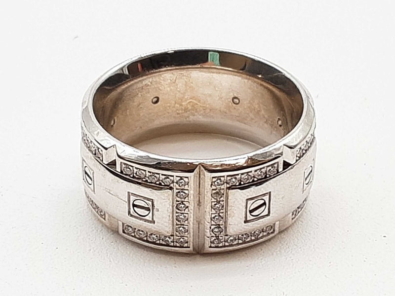 Crown Ring Carlex G2 Diamonds 18k White Gold 20.3g Band Ring Size 9.5 Do0525lxzxde