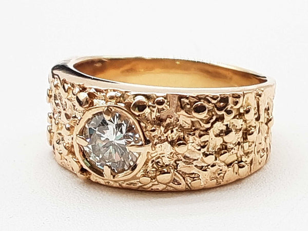 0.83 Carat Diamond 10k Rose Gold 7.9g Ring Size 10.75 Do0425lxzxde