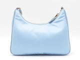 Prada Mini Shoulder Bag In Sky Blue Re-nylon & Ostrich Leather Fw0226lrxzdu