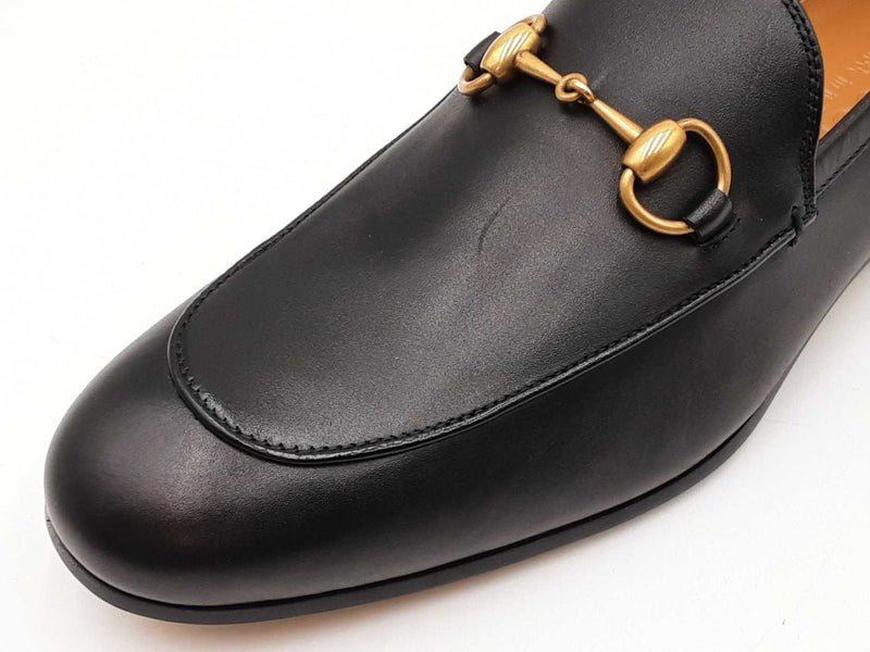 Gucci Jordaan Horsebit Black Leather Loafers Us Size 6.5 Fw0525lrzdu