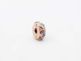 Pandora Cubic Zirconia Rose Gold Plated Geometric Shapes Clip Charm 2.5 Grams Fw0425lxdu