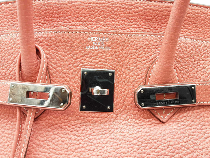Hermes Birkin 35 Rose Tea Pink Clemence Palladium Handbag Do0825wxzxde