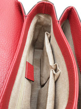 Gucci Interlocking G Red Leather Top Handle Bag Eb0726wxzdu