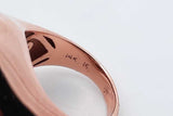 Onyx & Diamond 14k Rose Gold Ring 14.7 Grams Size 7 Eb1225ixzsa