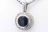 David Yurman Onyx Sterling Silver Pendant Necklace 10 Grams 17 Inch Eb0626lxzde