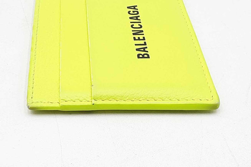 Balenciaga Neon Yellow Card Holder Wallet Eb1025rxdu