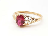 Pink Garnet 14k Yellow Gold 1.6g Ring Size 6.5 Do0426lxzde